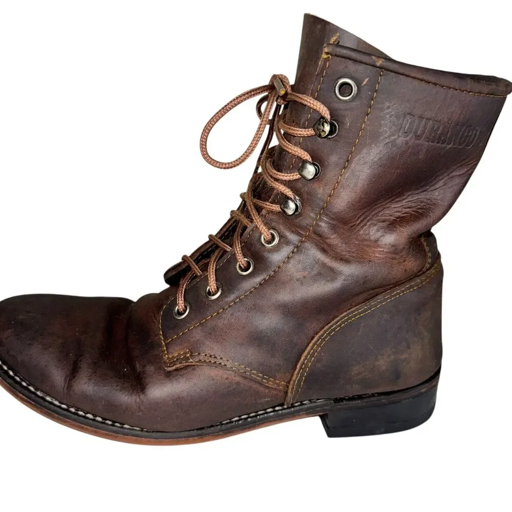 Durango Brown Leather‎ Lace Up Boots Biker Military Grunge Men’s Size 8